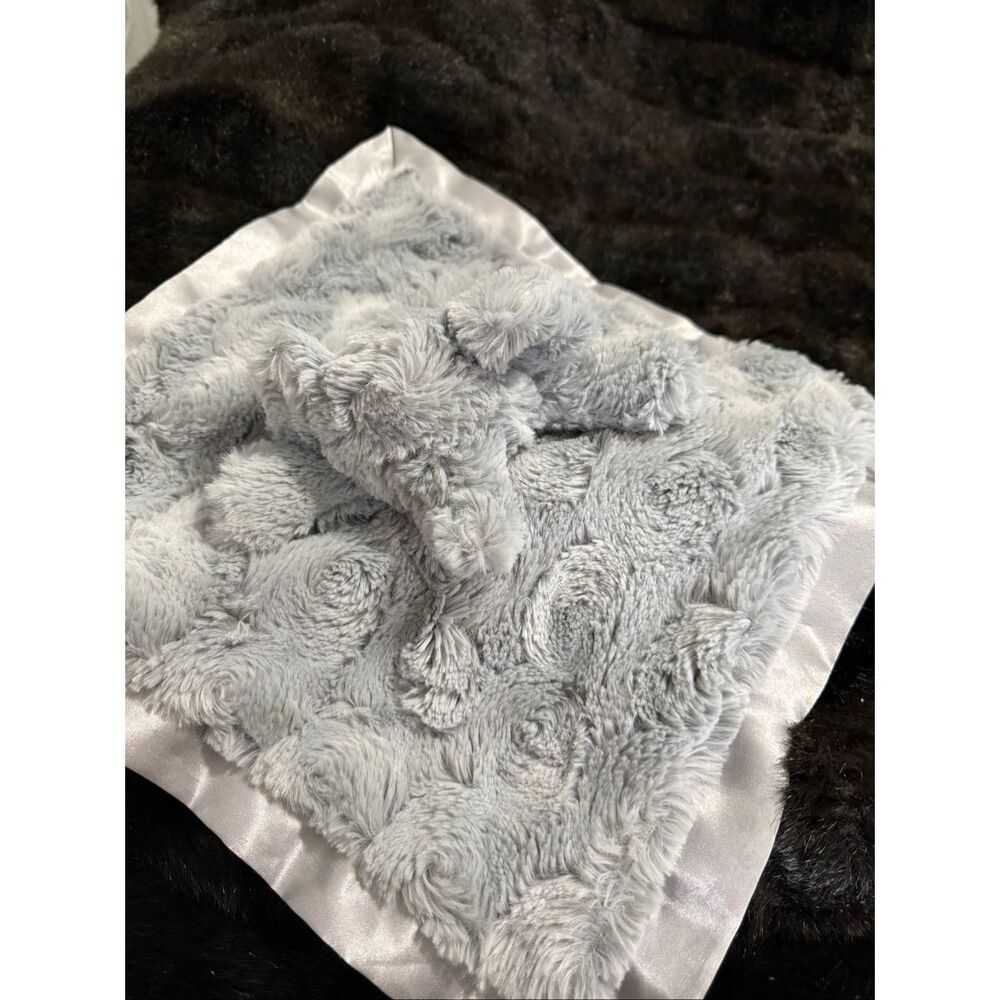 Cloud Island Gray Elephant Lovey Plush Baby Security Blanket Satin Trim